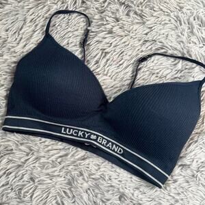 Navy blue Comfy Cozy Padded Lucky Brand Adjustable Straps Sports bralette 38C